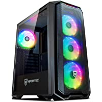 Torre Gaming Nfortec Krater para PC con Cristal Templado y 4 Ventiladores RGB de 120mm incluidos (compatible con placas…